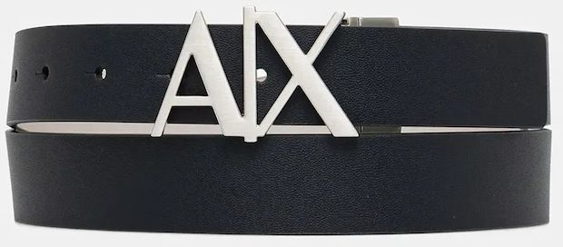 Obojstranný kožený opasok Armani Exchange tmavomodrá farba, 951017 CC505