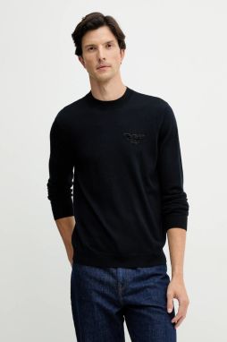 Vlnený sveter Emporio Armani tmavomodrá farba, ľahký, EM002419 AF14158