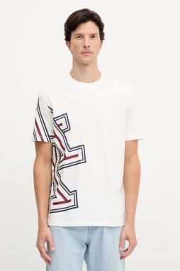 Bavlnené tričko Armani Exchange pánske, biela farba, s potlačou, XM001439 AF10361