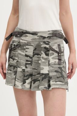 Bavlnená sukňa Guess Originals šedá farba, mini, áčkový strih, W5YD0O WHFN1