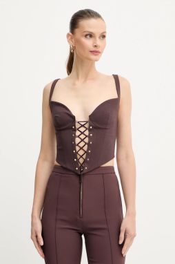 Blúzka Elisabetta Franchi fialová farba, jednofarebná, TO04357E2