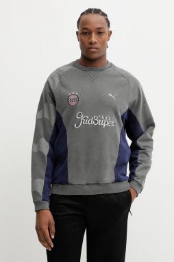 Bavlnená mikina Puma PUMA x KIDSUPER šedá farba, vzorovaná, 632364
