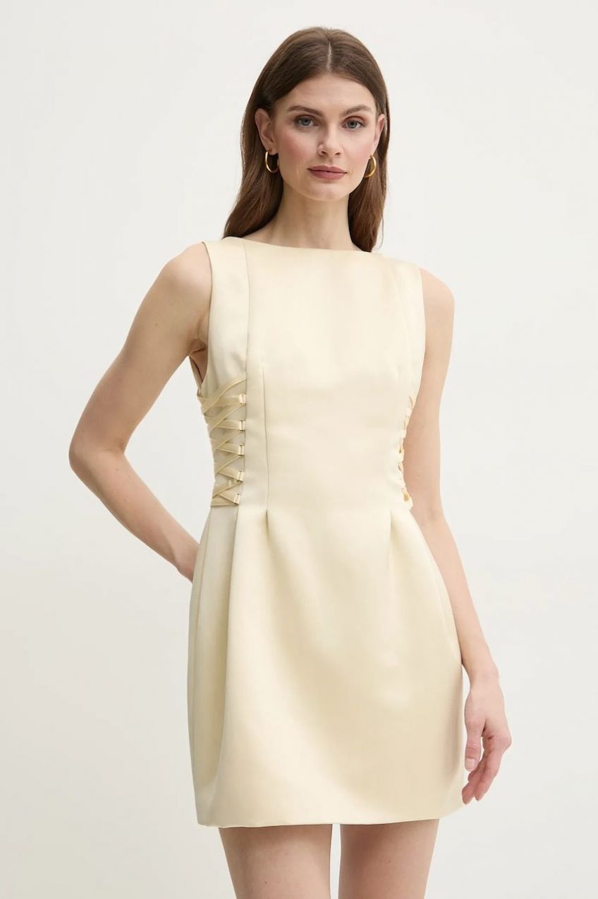 Šaty Elisabetta Franchi zelená farba, mini, priliehavá, AB77251E2