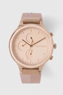 Hodinky Calvin Klein dámske, ružová farba