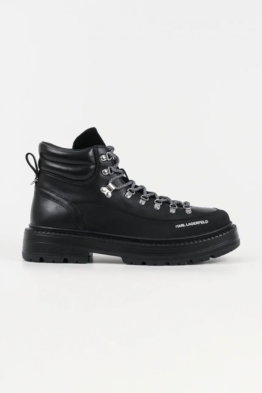 Kožená obuv Karl Lagerfeld MILES HIKER čierna farba, KL10245