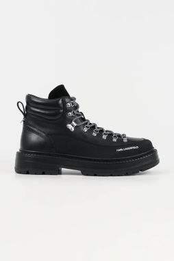 Kožená obuv Karl Lagerfeld MILES HIKER čierna farba, KL10245
