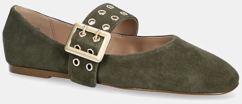 Semišové baleríny Steve Madden Atlantica zelená farba, 11004770
