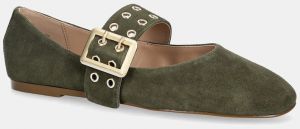 Semišové baleríny Steve Madden Atlantica zelená farba, 11004770