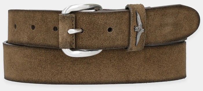 Semišový opasok Aeronautica Militare pánsky, zelená farba, CP263PL275