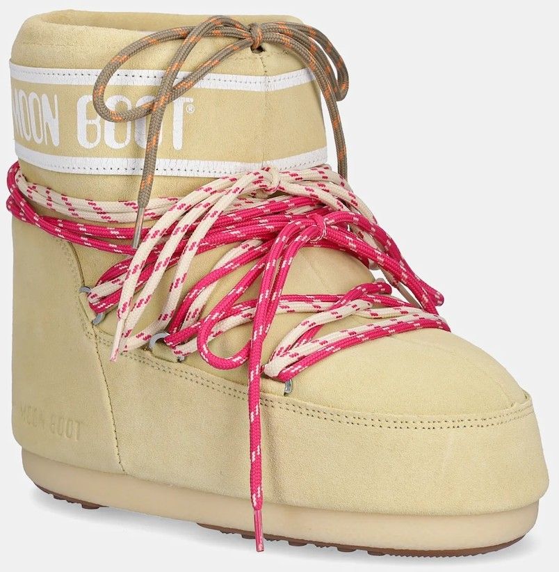 Snehule Moon Boot MB ICON LOW SUEDE LACES žltá farba, 80D1409670 B021