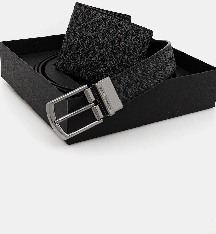 Peňaženka a kožený opasok Michael Kors čierna farba, 39S4LBLN4B