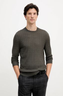 Sveter s prímesou vlny Armani Exchange zelená farba, ľahké, XM000878 AF11982