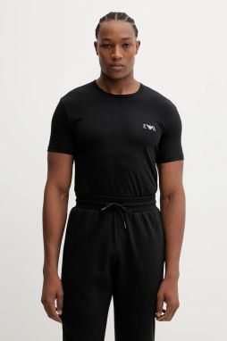 Tričko Emporio Armani Underwear 2-pak pánske, čierna farba, s potlačou, EM001849 AF14131