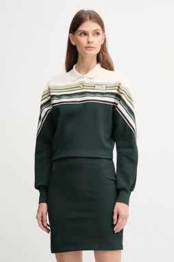 Šaty Lacoste zelená farba, mini, áčkový strih, EF5408