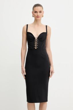 Šaty Elisabetta Franchi čierna farba, mini, priliehavé, AB87857E2