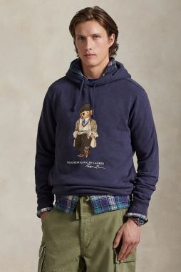 Mikina Polo Ralph Lauren modrá farba, s potlačou, 710980314