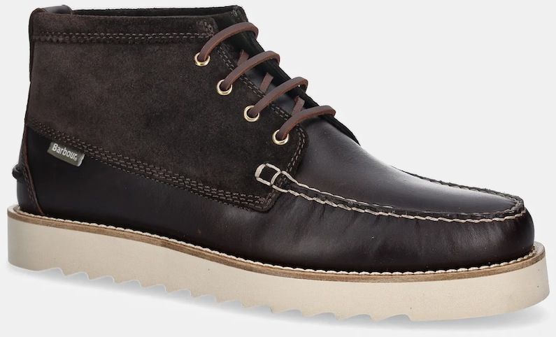 Kožená obuv Barbour Hadston hnedá farba, MFO0822BR35