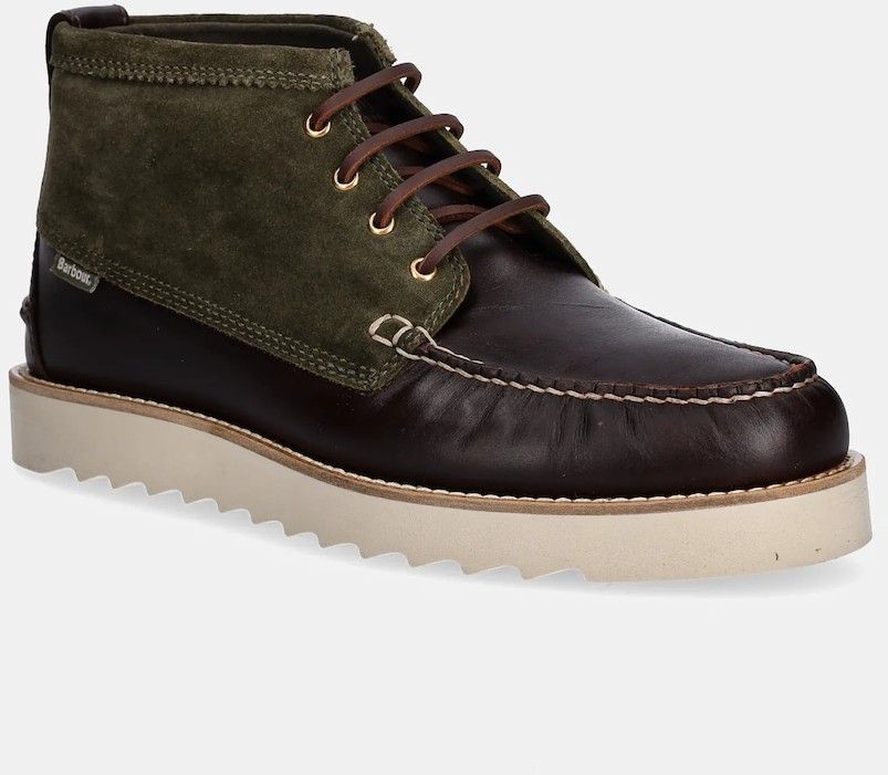 Kožené vysoké topánky Barbour Hadston hnedá farba, MFO0822OL32