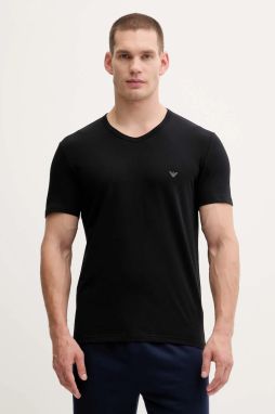 Tričko Emporio Armani Underwear 2-pak pánske, čierna farba, jednofarebné, EM000392 AF14132