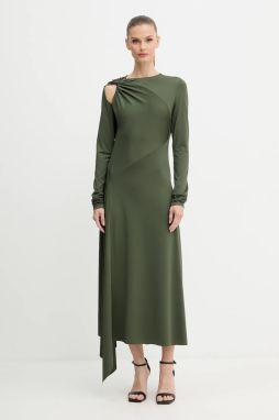 Šaty Victoria Beckham zelená farba, maxi, rovný strih, 1425JDR006789A