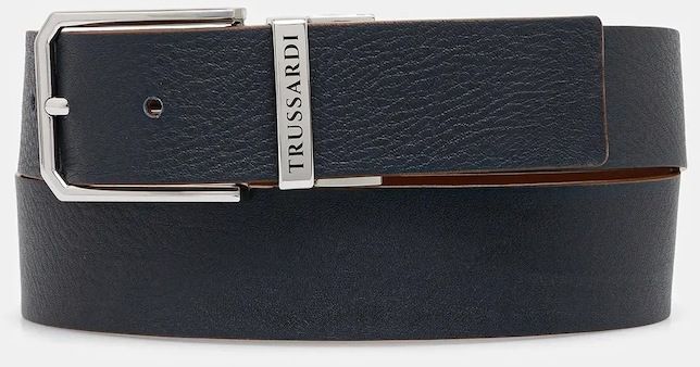 Kožený opasok Trussardi tmavomodrá farba, B353B000009N