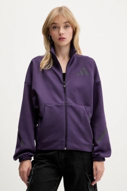Mikina adidas adidas x Z.N.E fialová farba, s potlačou, JW7780