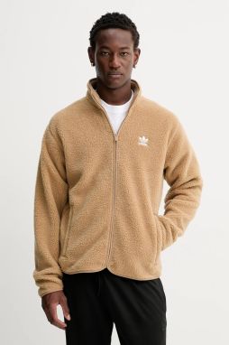 Fleecová mikina adidas Originals Essentials hnedá farba, jednofarebná, JW3530
