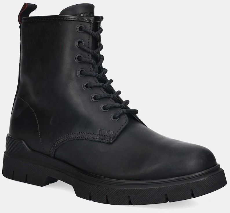 Kožená obuv HUGO Ryan čierna farba, 50552696