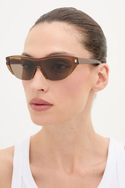 Slnečné okuliare Saint Laurent dámske, hnedá farba, SL 704