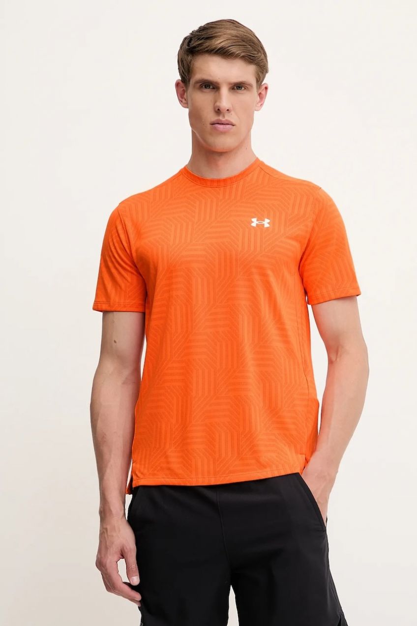 Tréningové tričko Under Armour UA Tech Geotessa oranžová farba, vzorované, 1382182