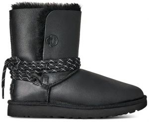 Kožené snehule UGG Bailey Tie Lthr čierna farba, 1176090.BLK