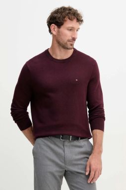 Sveter s prímesou kašmíru Tommy Hilfiger šedá farba, ľahký, MW0MW28046