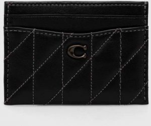 Kožené puzdro na karty Coach Essential Card Case čierna farba