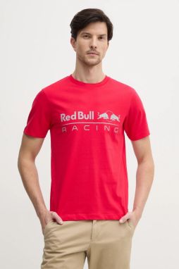 Bavlnené tričko Red Bull Racing x Pepe Jeans LOGO TEE pánske, červená farba, s potlačou, RM500016