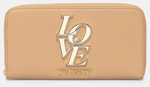Peňaženka Love Moschino dámska, béžová farba, JC5664PP1