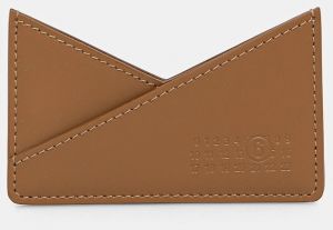 Kožené puzdro na karty MM6 Maison Margiela hnedá farba, SA6UI0014.P7183