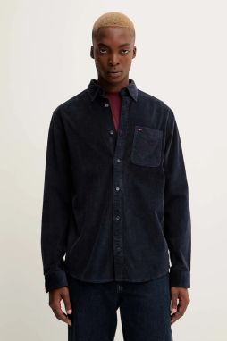 Menčestrová košeľa Tommy Jeans tmavomodrá farba, regular, DM0DM22021