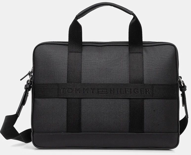 Taška Tommy Hilfiger čierna farba, AM0AM13637