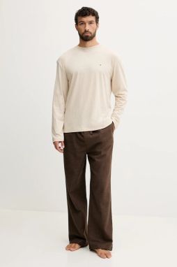 Pyžamo Tommy Hilfiger pánske, béžová farba, melanžové, UM0UM03689