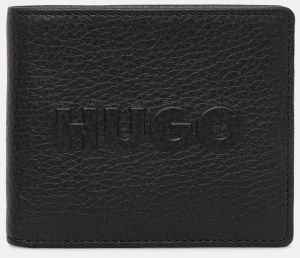 Kožená peňaženka HUGO čierna farba, 50552795