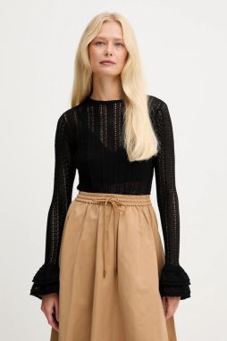 Sveter Twinset čierna farba, ľahký, 252TP3181