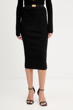 Sukňa Elisabetta Franchi čierna farba, midi, puzdrová, GK17B56E2