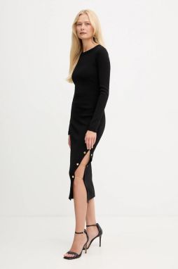 Šaty Elisabetta Franchi čierna farba, midi, priliehavé, AM28S57E2