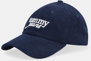 Menčestrová baseballová čiapka Tommy Jeans tmavomodrá farba, AW0AW17908