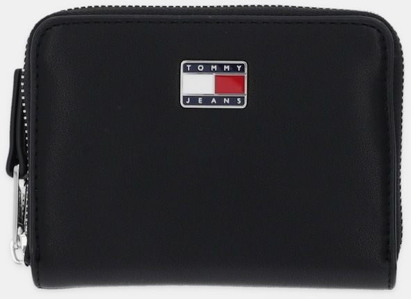 Peňaženka Tommy Jeans dámska, čierna farba, AW0AW18031