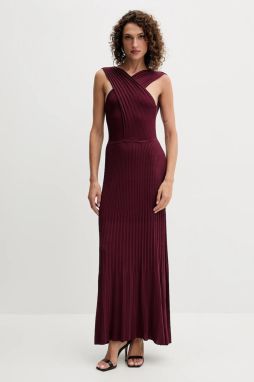 Šaty Twinset bordová farba, maxi, áčkový strih, 252TP3160