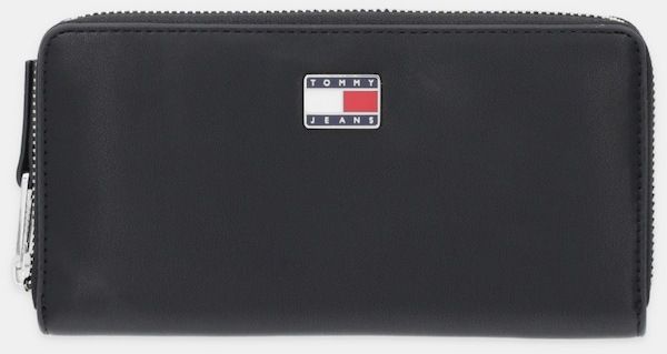 Peňaženka Tommy Jeans dámska, čierna farba, AW0AW17879
