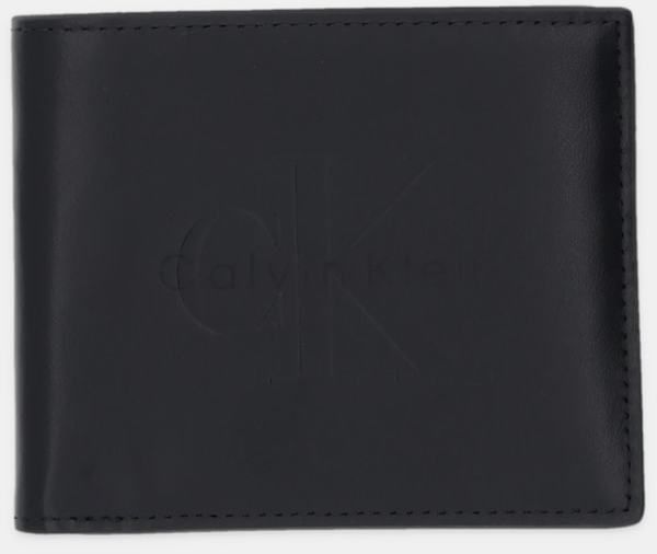 Kožená peňaženka Calvin Klein čierna farba, LV04D1155G