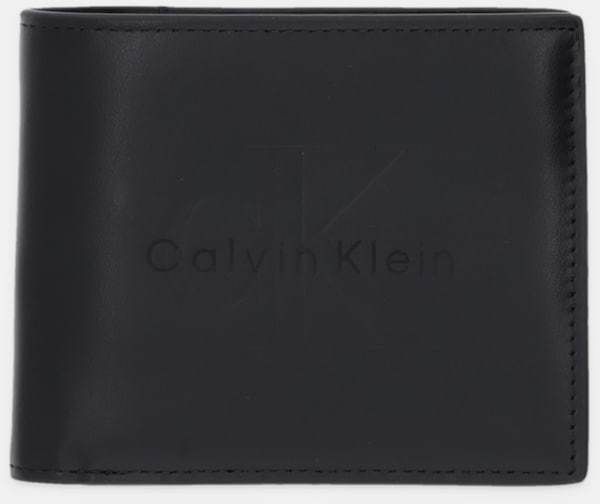 Kožená peňaženka Calvin Klein čierna farba, LV04D1156G