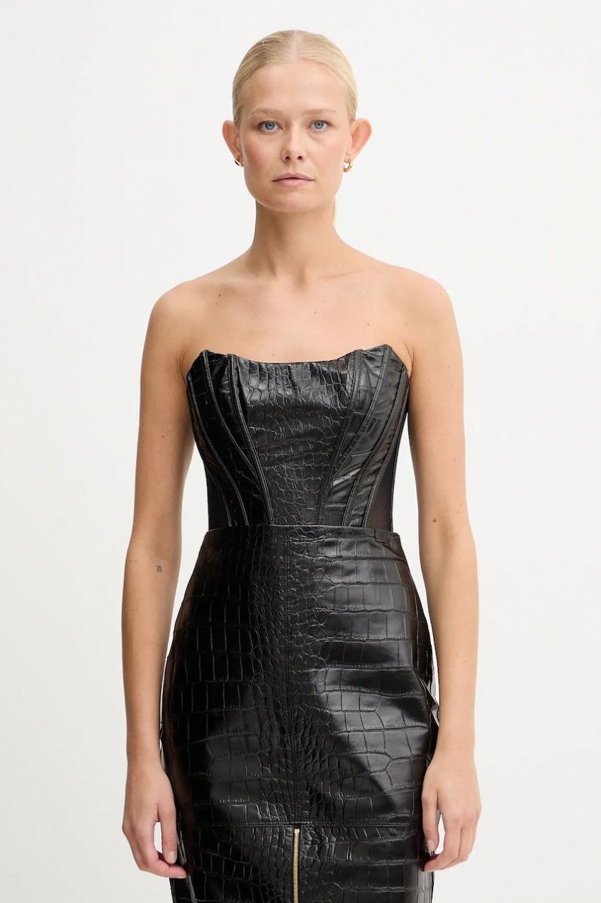 Top Elisabetta Franchi čierna farba, jednofarebný, TO03056E2